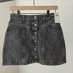 Abercrombie & Fitch Denim Mini Skirt NWT | Black Wash Button Front | Size 27 / 4